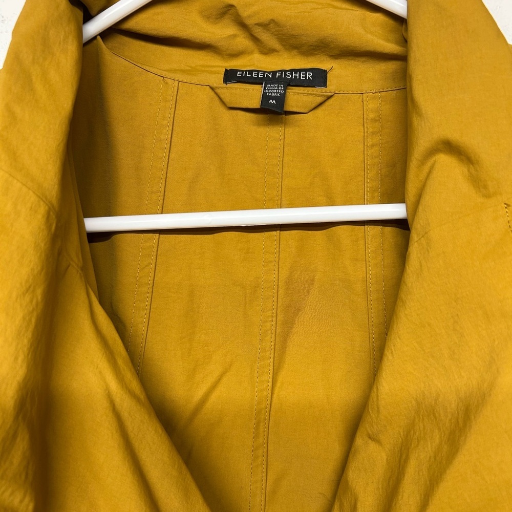 Eileen Fisher Belted Mustard Trench coat M - Picture 5 of 6